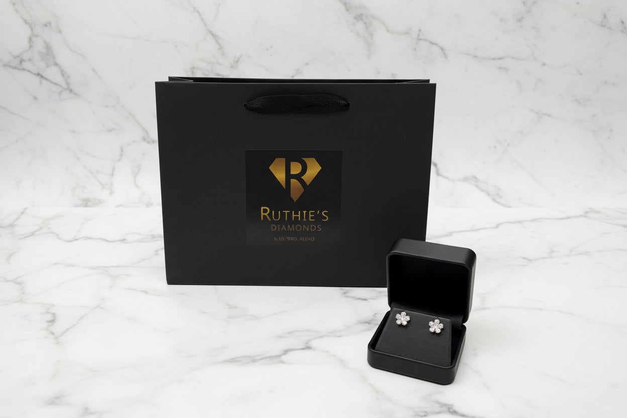 Pear Shape Lab-Grown Diamond Flower Earrings