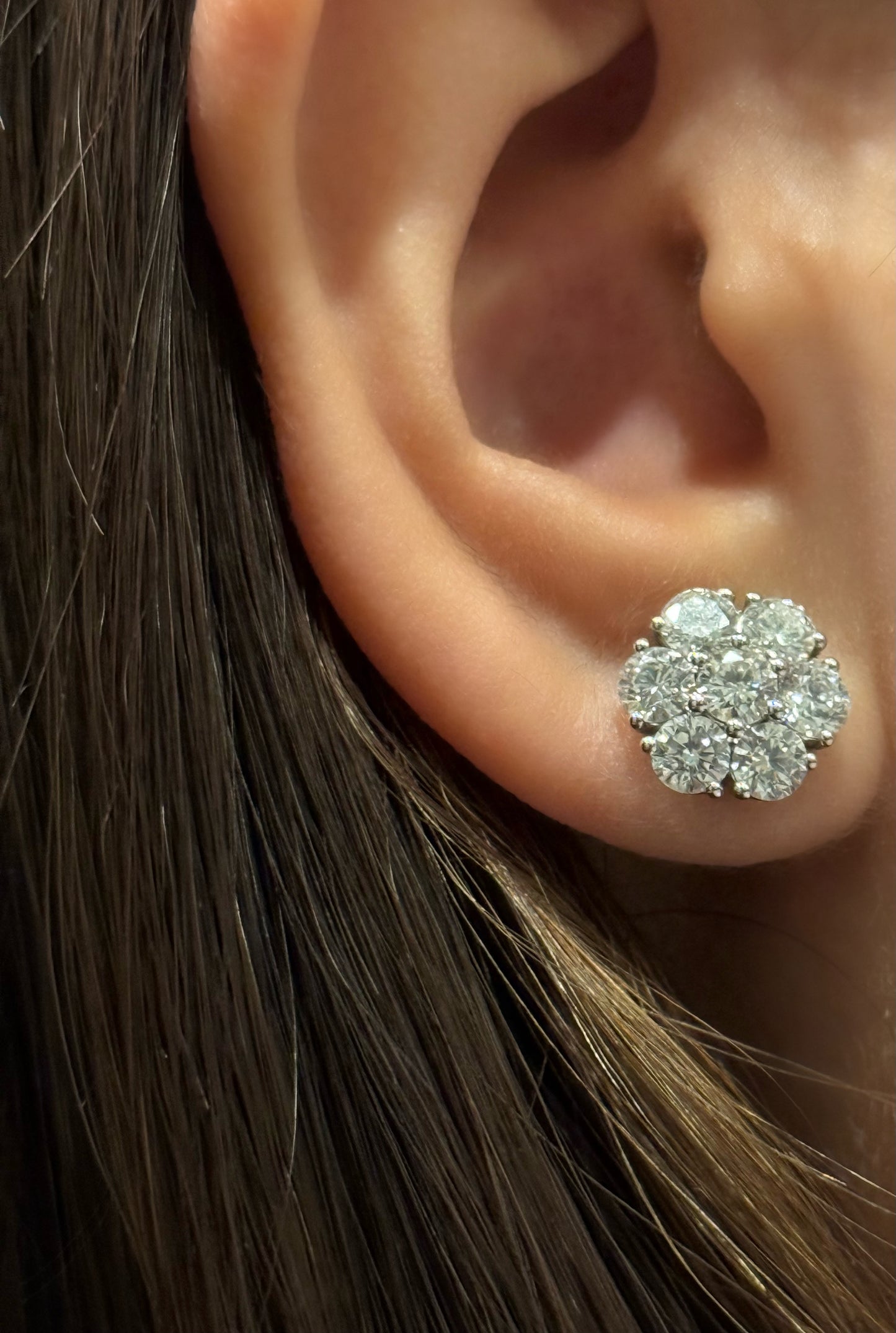Flower Cluster Lab-Grown Diamond Earrings