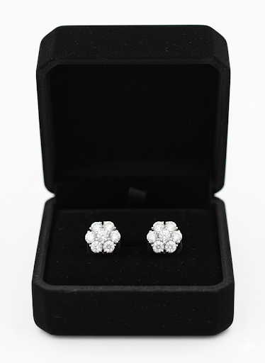 Flower Cluster Lab-Grown Diamond Earrings