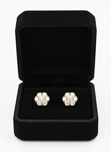 Flower Cluster Lab-Grown Diamond Earrings