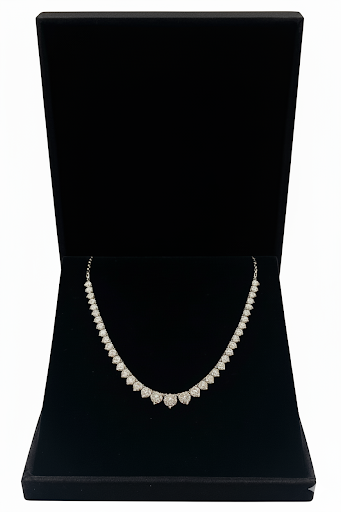 Graduated Half Tennis Lab-Grown Diamond Necklace