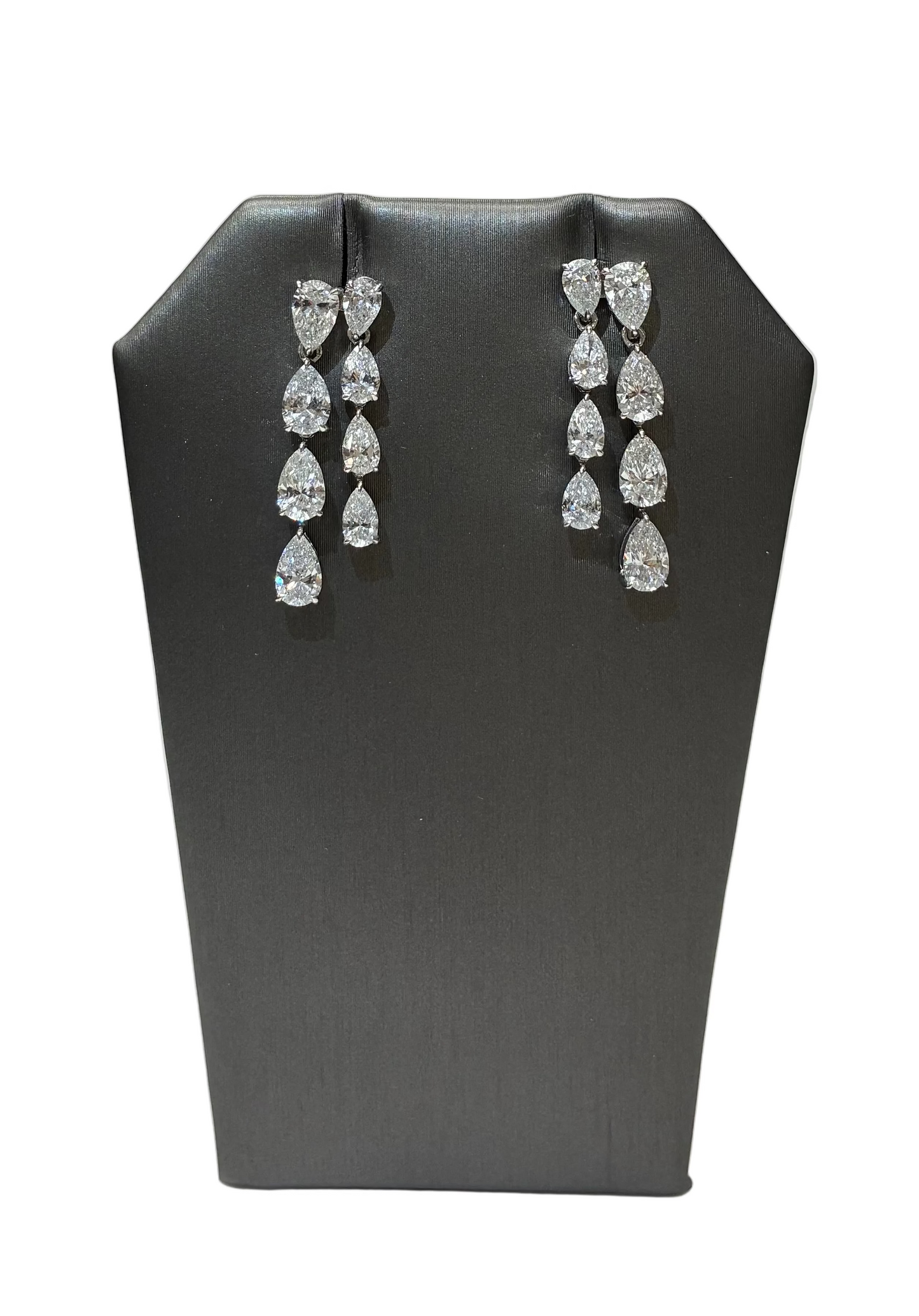 2 Row Pear Shape Lab-Grown Diamond Earrings