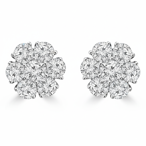 Flower Cluster Lab-Grown Diamond Earrings