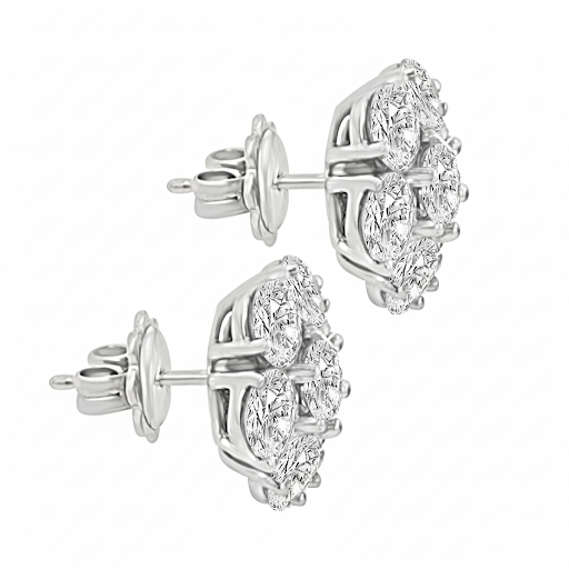 Flower Cluster Lab-Grown Diamond Earrings