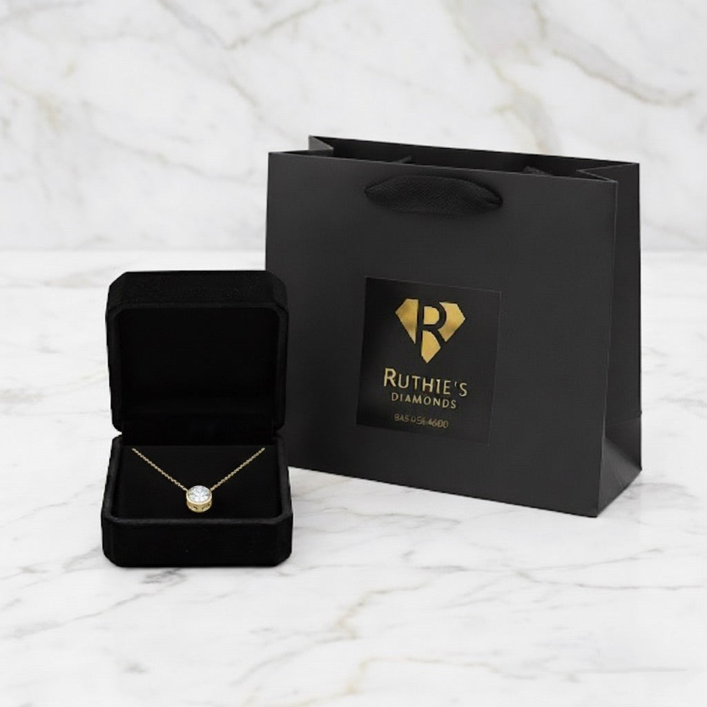 2 Carat Lab-Grown Diamond Solitaire Bezel Necklace