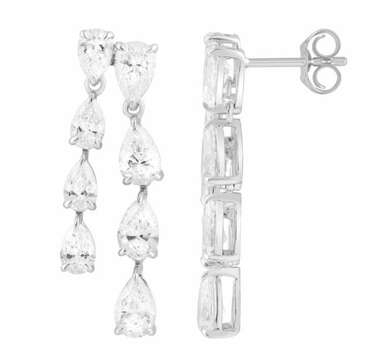 2 Row Pear Shape Lab-Grown Diamond Earrings
