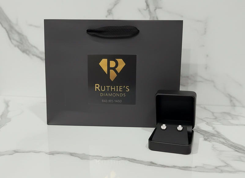 Pear and Marquis Lab-Grown 3 Stone Cluster Earrings