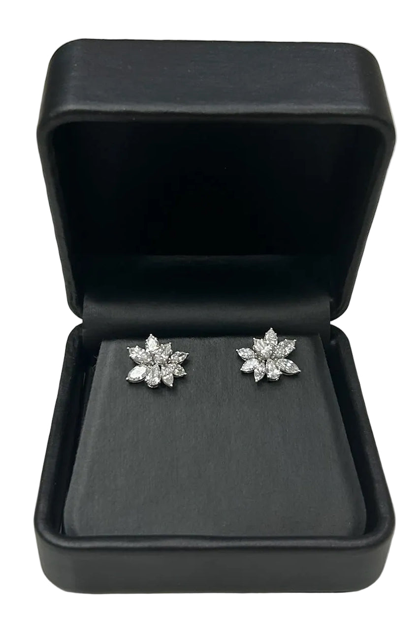 Pear and Marquis Lab-Grown Diamond Cluster Earrings