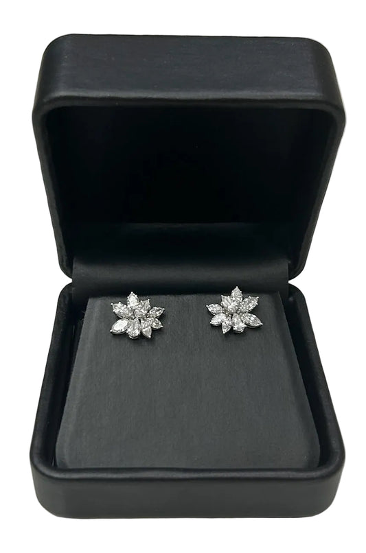 Pear and Marquis Lab-Grown Diamond Cluster Earrings