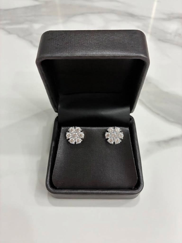 Flower Cluster Lab-Grown Diamond Earrings
