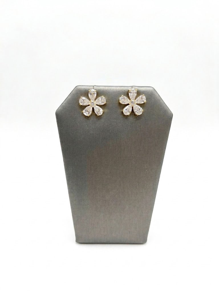 Pear Shape Lab-Grown Diamond Flower Earrings