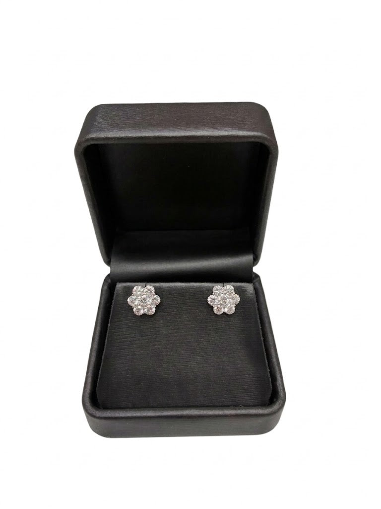 Flower Cluster Lab-Grown Diamond Earrings