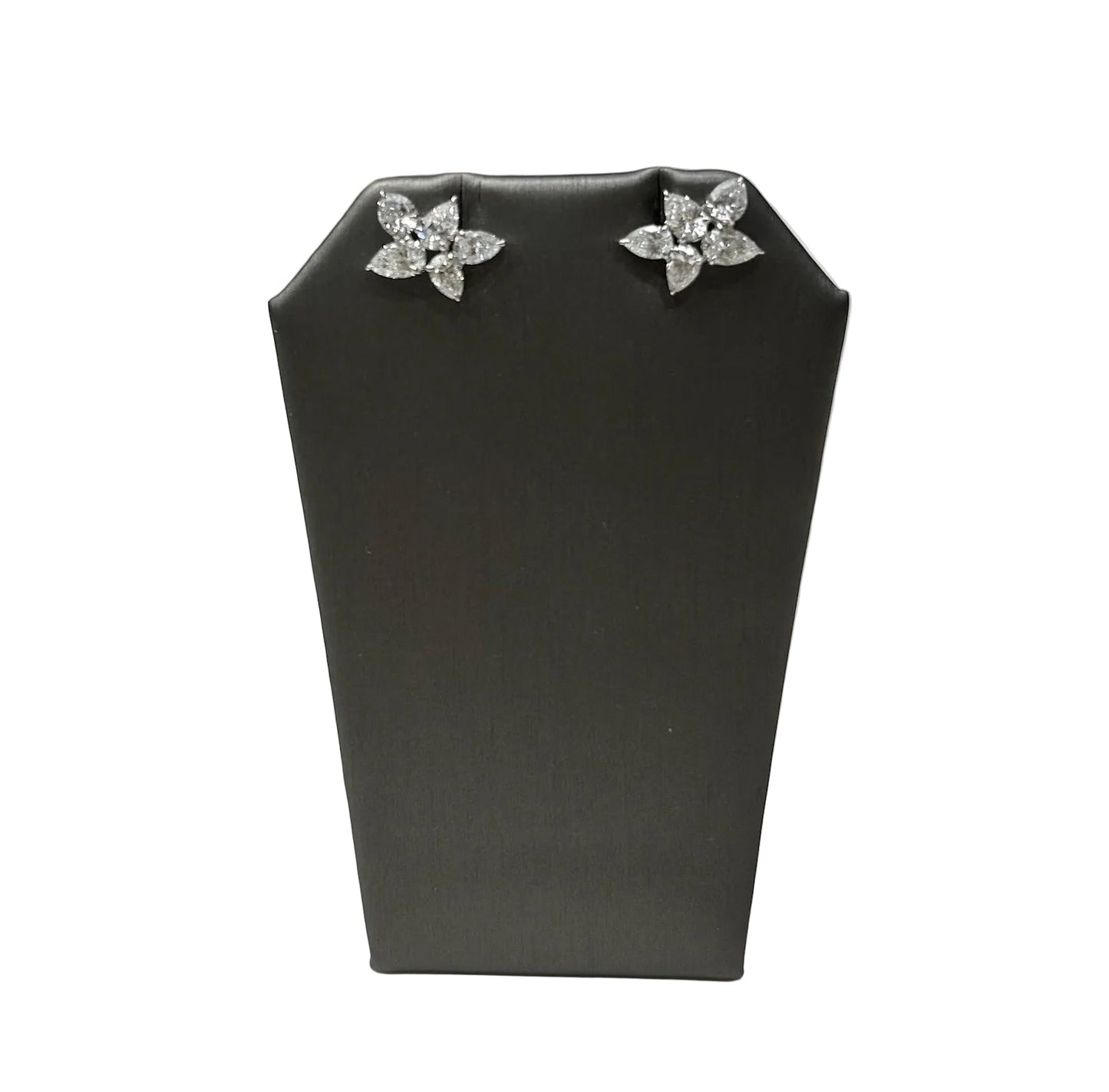 Pear Shaped Lab-Grown Diamonds Cluster Earrings