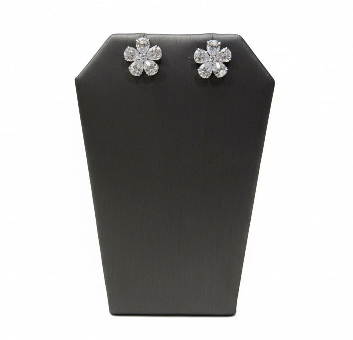 Pear Shape Lab-Grown Diamond Flower Earrings