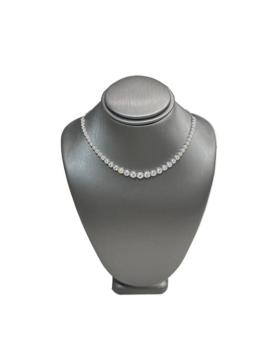 Graduated Half Tennis Lab-Grown Diamond Necklace