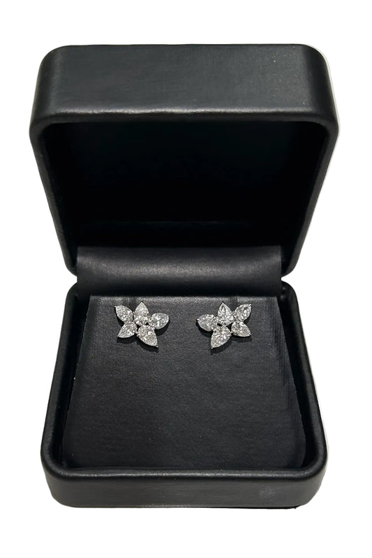 Pear Shaped Lab-Grown Diamonds Cluster Earrings