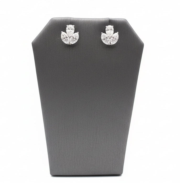 Pear and Marquis Lab-Grown 3 Stone Cluster Earrings