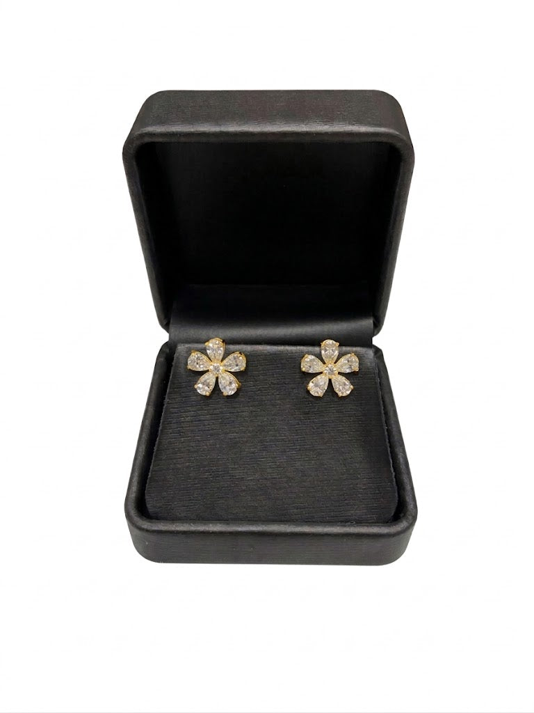 Pear Shape Lab-Grown Diamond Flower Earrings