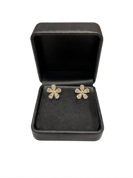 Pear Shape Lab-Grown Diamond Flower Earrings