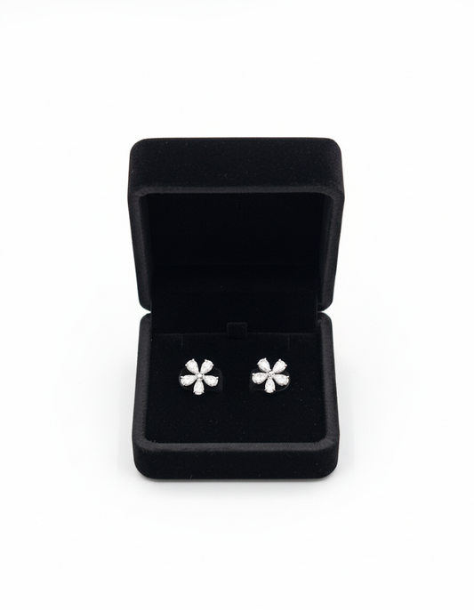 Pear Shape Lab-Grown Diamond Flower Earrings