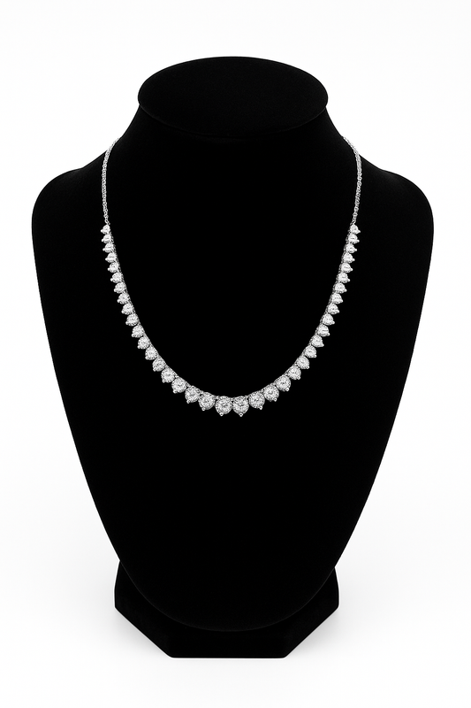 Graduated Half Tennis Lab-Grown Diamond Necklace