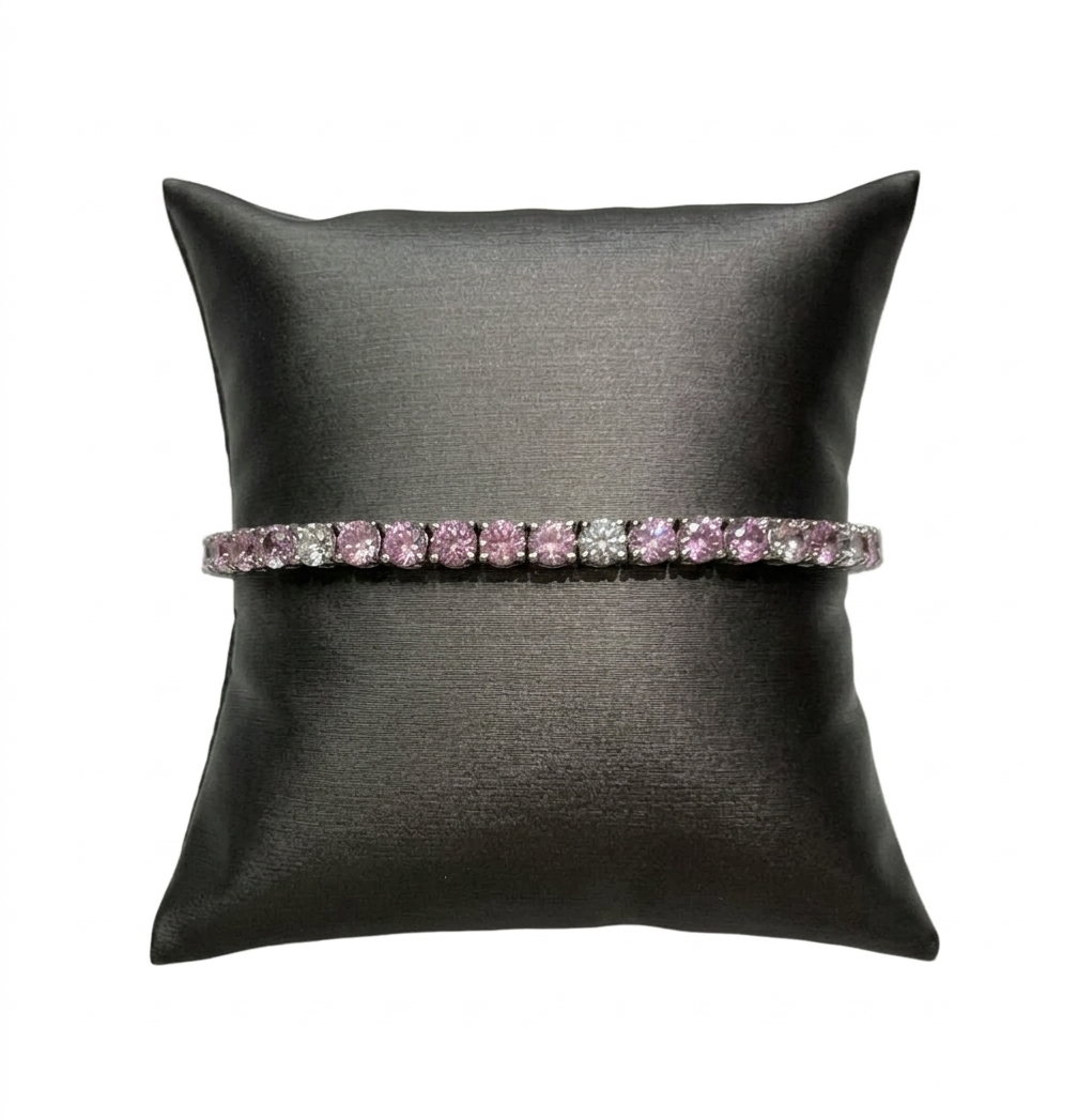 Lab-Grown Pink Sapphire Tennis Bracelet