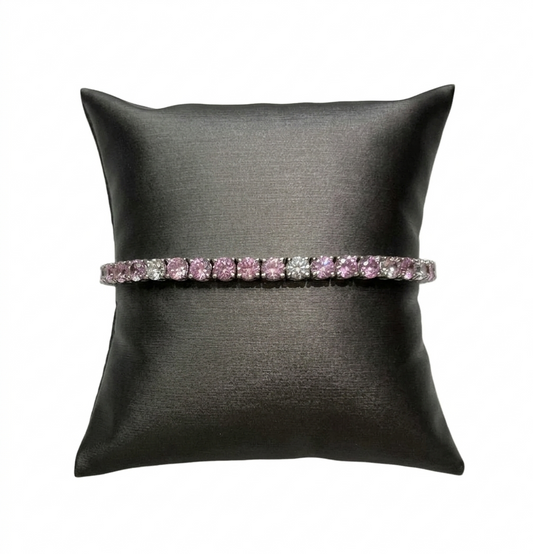 Lab-Grown Pink Sapphire Tennis Bracelet