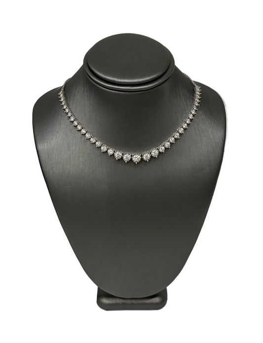 Graduated Half Tennis Lab-Grown Diamond Necklace