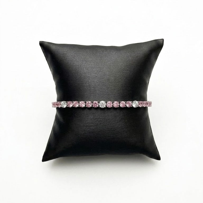 10 Pointer Lab-Grown Pink Sapphire Tennis Bracelet