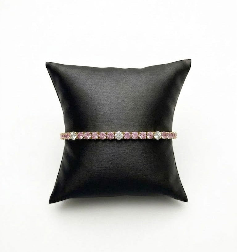 10 Pointer Lab-Grown Pink Sapphire Tennis Bracelet