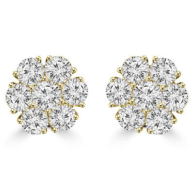Flower Cluster Lab-Grown Diamond Earrings