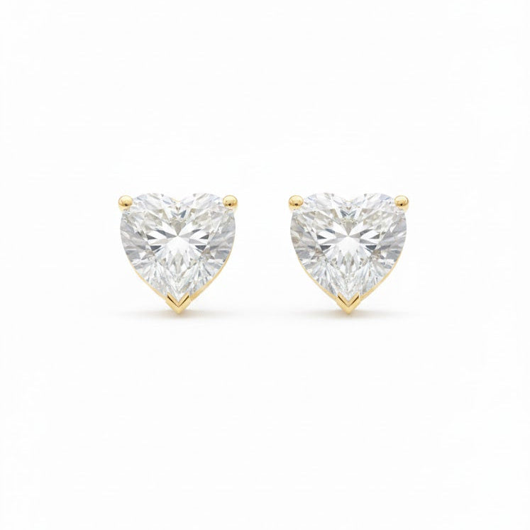 4 Carat Lab-Grown Heart Studs