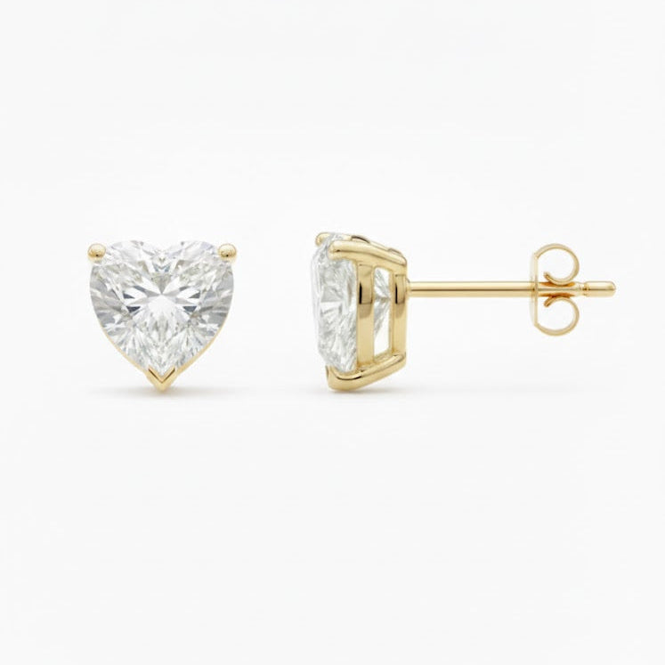 4 Carat Lab-Grown Heart Studs