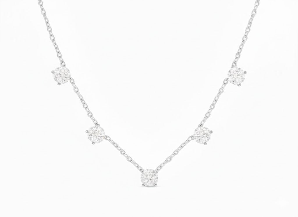 5 Lab-Grown Round Pendants Necklace