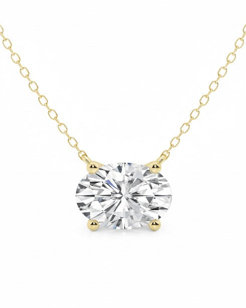 2 Carat Lab-Grown Oval Solitaire Necklace