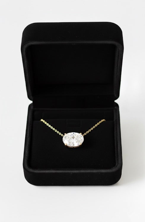 2 Carat Lab-Grown Oval Solitaire Necklace